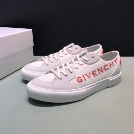 Givenchy Fashion White Canvas Red Letter Casual Sneakers For Men 