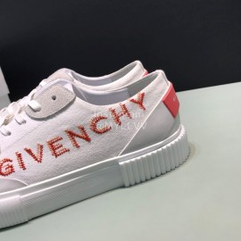 Givenchy Fashion White Canvas Red Letter Casual Sneakers For Men 