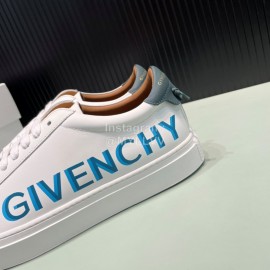 Givenchy Calf Leather Blue Letter Printed Casual Shoes For Men And Women