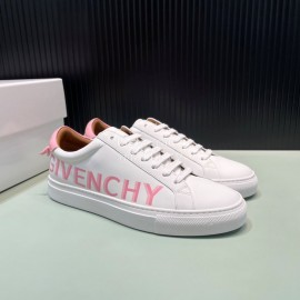 Givenchy Calf Leather Pink Letter Printed Casual Shoes For Men And Women