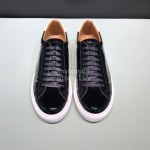 Givenchy Patent Leather Lace Up Casual Shoes For Men Black