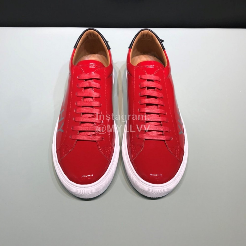 Givenchy Patent Leather Lace Up Casual Shoes For Men Red