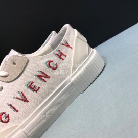 Givenchy Fashion Embroidery Canvas Shoes For Men White