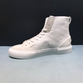 Givenchy Fashion Embroidery High Top Canvas Shoes For Men White