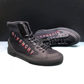Givenchy Fashion Embroidery High Top Canvas Shoes For Men Black