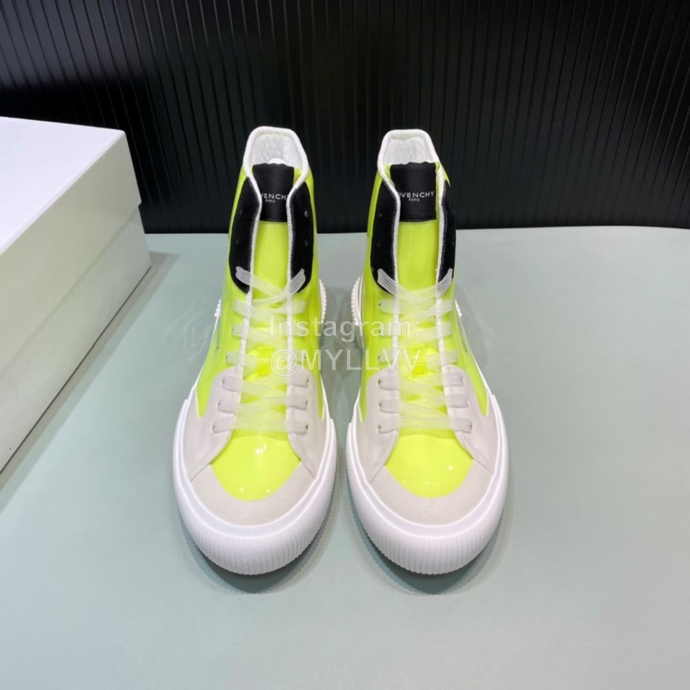 Givenchy Fashion Letter Transparent High Top Sneakers For Men And Women Yellow
