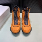 Givenchy Nylon Leather High Top Thick Soled Sneakers For Men Orange