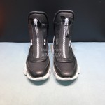 Givenchy Nylon Leather High Top Thick Soled Sneakers For Men Black