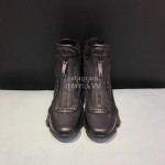 Givenchy Nylon Leather High Top Thick Soled Sneakers Black For Men 