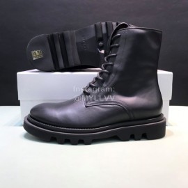 Givenchy Black Smooth Calf Leather Lace Up Boots For Men