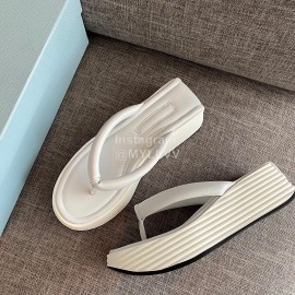 Givenchy Sheepskin Flip Flops With Thick Bottom For Women White