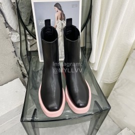 Givenchy Cowhide Pink Rubber Sole Short Boots For Women 