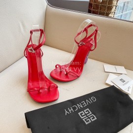 Givenchy Ox Horn Heel Cowhide High Heeled Sandals For Women Red
