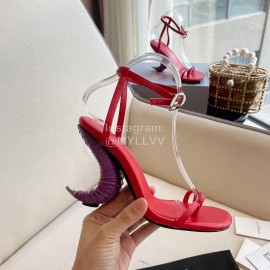 Givenchy Ox Horn Heel Cowhide High Heeled Sandals For Women Red