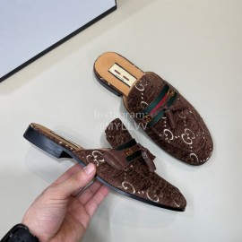 Gucci Velvet Cowhide Scandals For Men Coffee