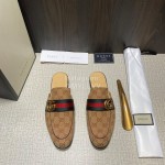 Gucci Webbing Canvas GG Buckle Scandals For Men Brown
