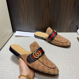Gucci Webbing Canvas GG Buckle Scandals For Men Brown