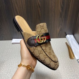 Gucci Webbing Canvas GG Buckle Scandals For Men Apricot