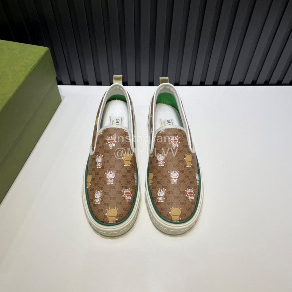Gucci Vintage Casual Canvas Shoes For Men And Women Brown