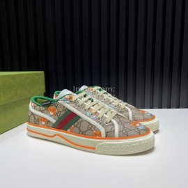 Gucci Vintage Lace Up Canvas Shoes For Men And Women Apricot