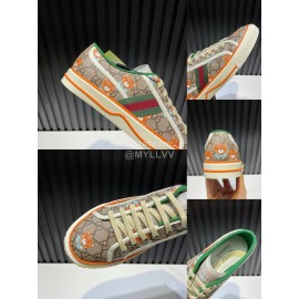 Gucci Vintage Lace Up Canvas Shoes For Men And Women Apricot