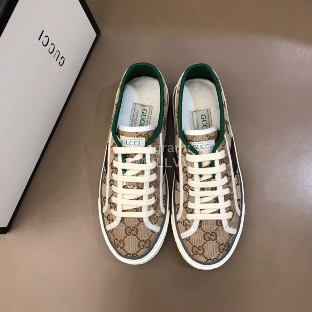 Gucci Vintage Casual Canvas Shoes For Men And Women Apricot