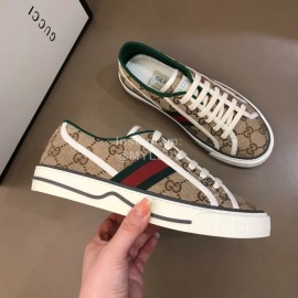 Gucci Vintage Casual Canvas Shoes For Men And Women Apricot