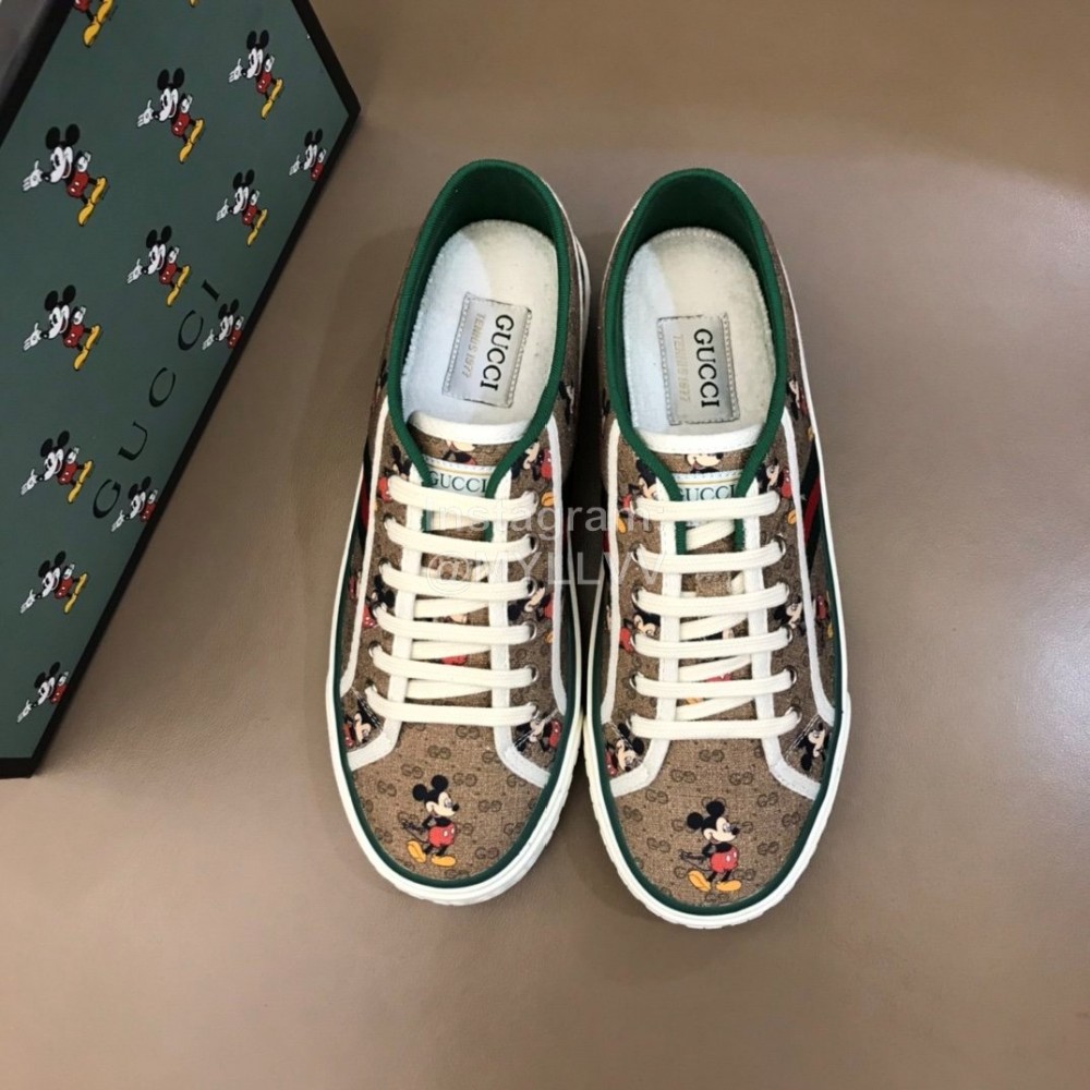 Gucci Vintage Micky Printed Casual Canvas Shoes For Men And Women 