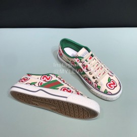Gucci Vintage Lace Up Canvas Shoes For Men And Women Beige