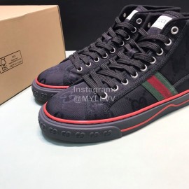 Gucci Vintage Canvas High Top Shoes For Men And Women Black