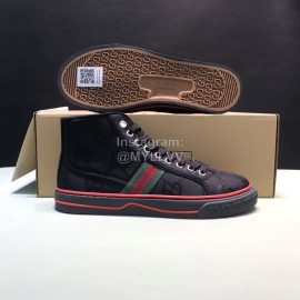 Gucci Vintage Canvas High Top Shoes For Men And Women Black
