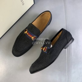 Gucci Cloth Horsebit Ribbon Loafers For Men 