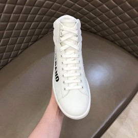 Gucci Vintage Calf Leather High Top Shoes For Men White
