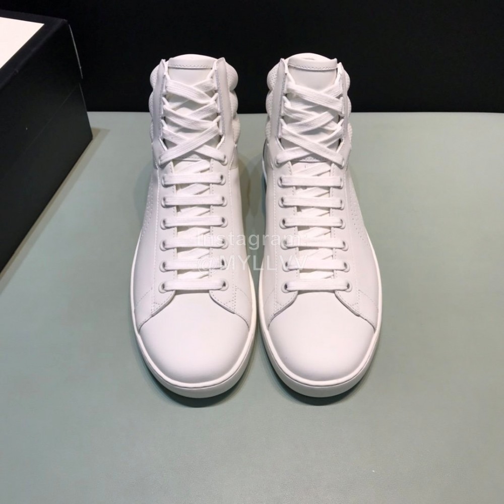 Gucci Vintage White Calf Leather High Top Shoes For Men 
