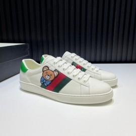Gucci Calf Leather Casual Sneakers For Men And Women