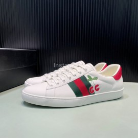 Gucci Cherry Embroidery Leather Casual Sneakers For Men And Women 