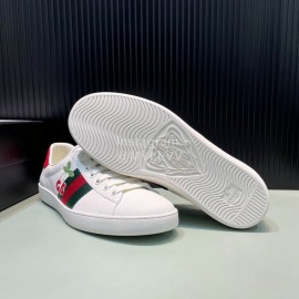 Gucci Cherry Embroidery Leather Casual Sneakers For Men And Women 