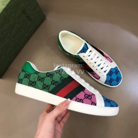 Gucci Canvas Ribbon Casual Sneakers For Men And Women Green