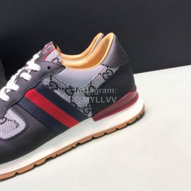 Gucci Vintage Canvas Leather Sneakers For Men Gray