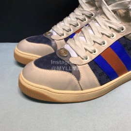 Gucci Calf Leather High Top Sneakers For Men And Women