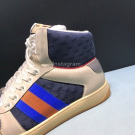 Gucci Calf Leather High Top Sneakers For Men And Women