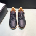 Gucci Black Embossed Calf Leather Sneakers For Men 