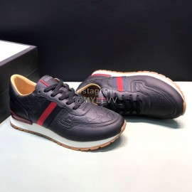 Gucci Black Embossed Calf Leather Sneakers For Men 