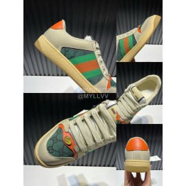 Gucci Vintage Leather Sneakers For Men And Women Green