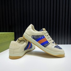Gucci Vintage Leather Sneakers For Men And Women Blue