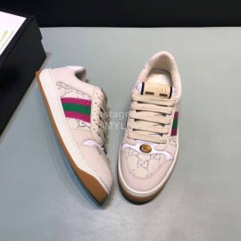 Gucci Vintage Leather Sneakers For Men And Women Beige