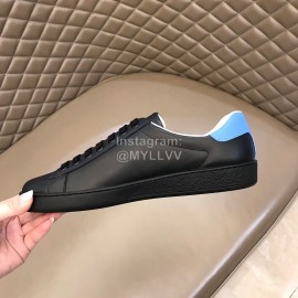 Gucci Calf Leather Casual Lace Up Sneakers For Men And Women Black