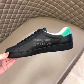 Gucci Cowhide Casual Lace Up Sneakers For Men And Women Black