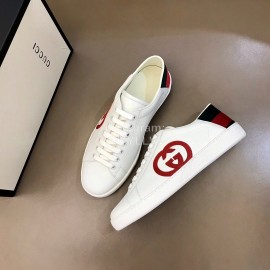 Gucci Classic Lace Up Casual Sneakers For Men And Women White