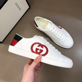 Gucci Classic Lace Up Casual Sneakers For Men And Women White